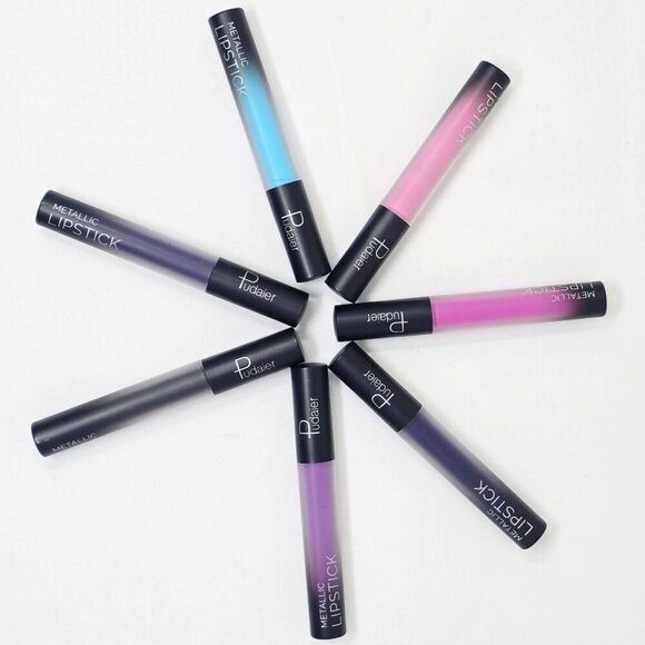 Pudaier Metallic Lipstick Set – 7 Shades, Long-Lasting Gloss, Vegan Formula - Picture 1 of 5